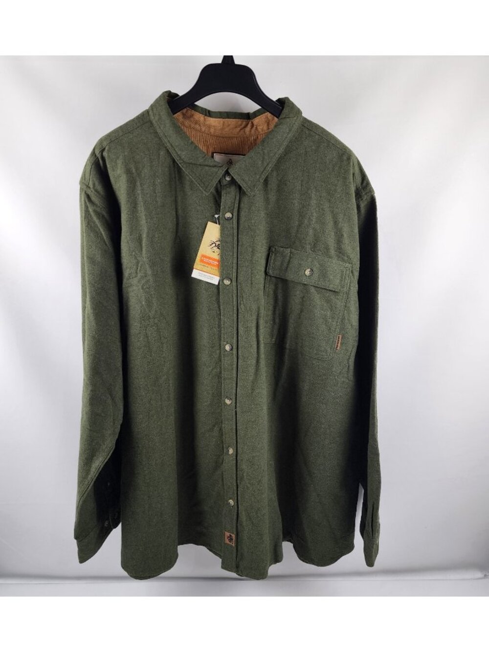 Legendary Whitetails Shirt Mens 5XL Army Green Buck Camp L/S Flannel NWT